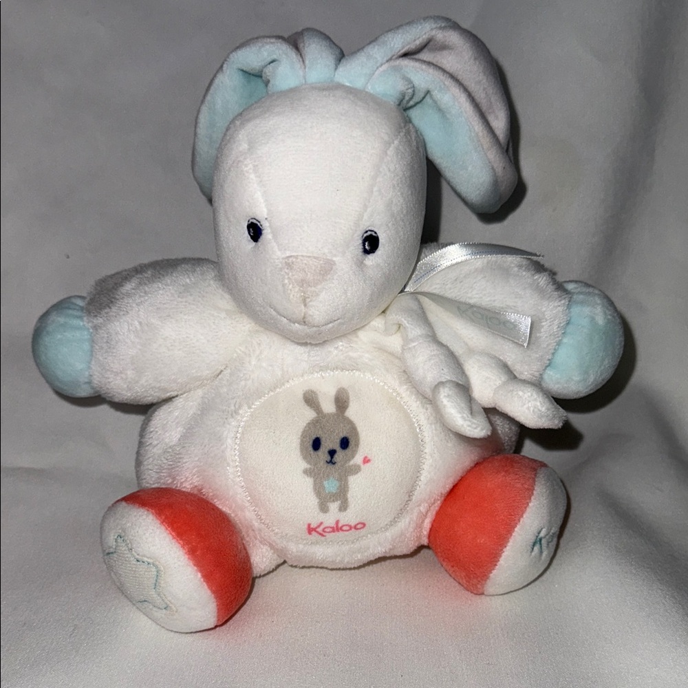 ALO Yoga Plush Bunny - White, Gray, Orange Accents